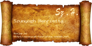 Szunyogh Henrietta névjegykártya