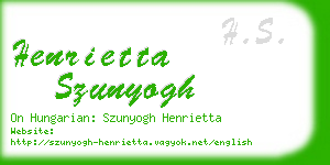 henrietta szunyogh business card